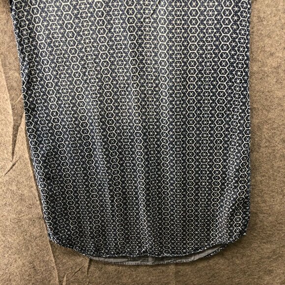 Cloth & Stone Chambray Shift Dress XS V-Neck Printed Blue Lyocell Short Sleeve - Picture 4 of 10